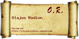 Olajos Rodion névjegykártya